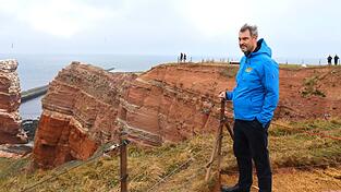 Bayerns Ministerpräsident Markus Söder (CSU) besucht bei seiner Helgoland-Visite auch die Lange Anna.