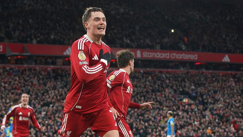 Florian Wirtz erzielte sein erstes Pflichtspieltor f&uuml;r den FC Liverpool.