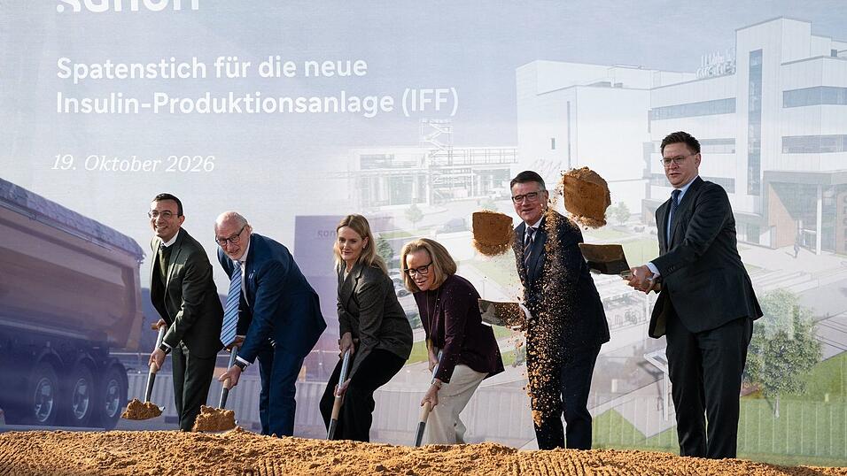 Spatenstich f&uuml;r die neue Insulinproduktionsanlage von Sanofi in Frankfurt.