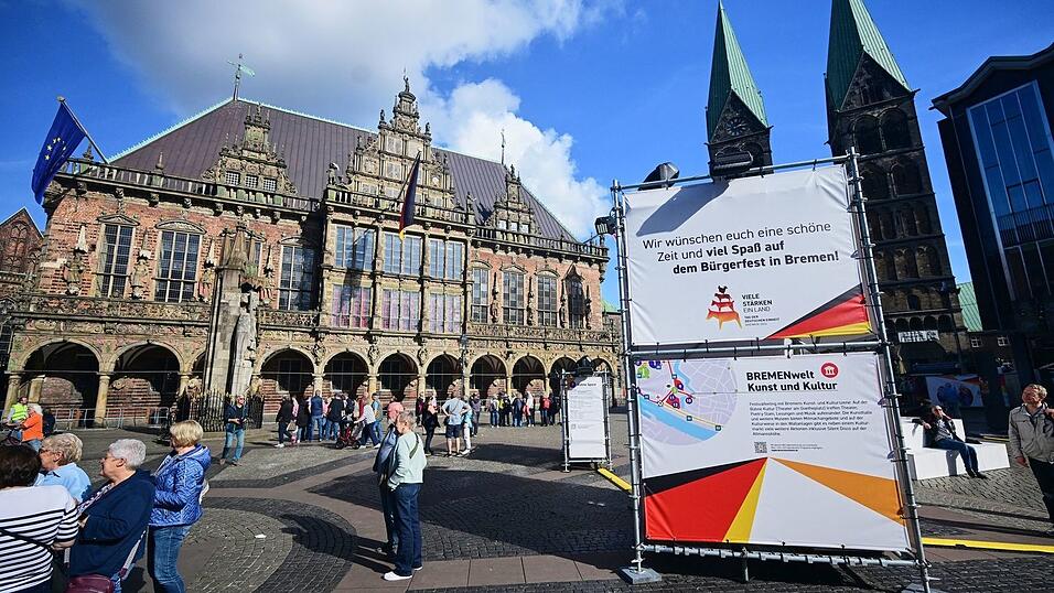 Das Fest zum Tag der Deutschen Einheit wird groß in der Bremer Innenstadt gefeiert. Das Fest zum Tag der Deutschen Einheit wird groß in der Bremer Innenstadt gefeiert.
