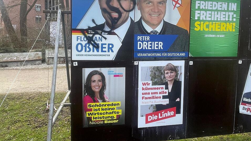 Wahlkampf bedeutet auch beschmierte und zerst&ouml;rte Plakate. Das ist nicht neu. Der Landshuter CSU-Kandidat Florian O&szlig;ner beklagt allerdings, dass in diesem Jahr eine neue Stufe erreicht worden sei.