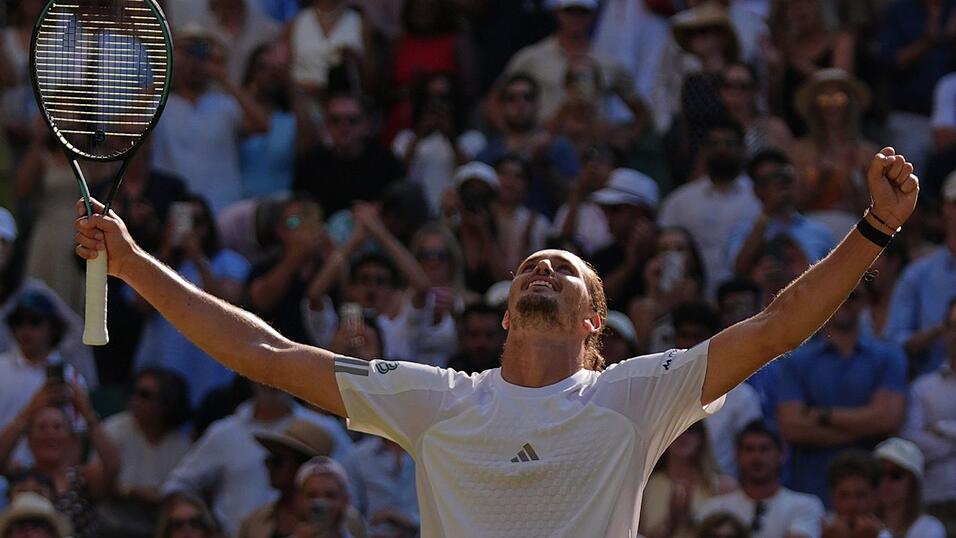 Erstmals in einem Wimbledon-Viertelfinale: Alexander Zverev. Erstmals in einem Wimbledon-Viertelfinale: Alexander Zverev.