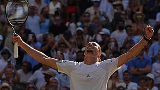 Erstmals in einem Wimbledon-Viertelfinale: Alexander Zverev. Erstmals in einem Wimbledon-Viertelfinale: Alexander Zverev.
