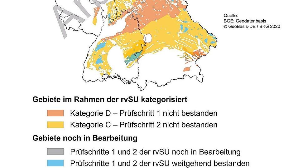 Der aktuelle Arbeitsstand in den repräsentativen, vorläufigen Sicherheitsuntersuchungen (rvSU) zeigt, dass die Landkreise Freising und Erding weder in die Kategorie D (ungeeignet) noch in die Kategorie C (geringe Eignung) eingestuft, sondern ein „weißer Fleck“ bei der Endlagersuche bleiben. Der aktuelle Arbeitsstand in den repräsentativen, vorläufigen Sicherheitsuntersuchungen (rvSU) zeigt, dass die Landkreise Freising und Erding weder in die Kategorie D (ungeeignet) noch in die Kategorie C (geringe Eignung) eingestuft, sondern ein „weißer Fleck“ bei der Endlagersuche bleiben.