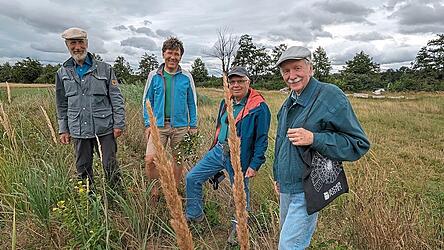 Die Vier von der Biotop-Baustelle, von links: Franz Wartner, Raimund Schoberer, Hans Lengdobler und Helmut Kangler.