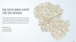 Beim Planungsverband gingen während des sogenannten Anhörungsverfahrens rund 250 Stellungnahmen zur vorherigen Wind-Karte ein (davon 21 von Behörden, 45 von Gemeinden, 14 von Unternehmen, 13 von Verbänden, zwölf von Vereinen, 141 aus der Öffentlichkeit von insgesamt 355 Bürgern).
