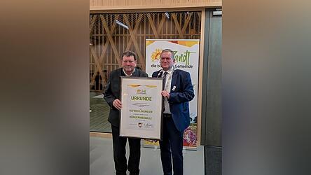 Die Verleihung der B&uuml;rgermedaille an Alfred Linsmeier durch B&uuml;rgermeister Hans Laumer