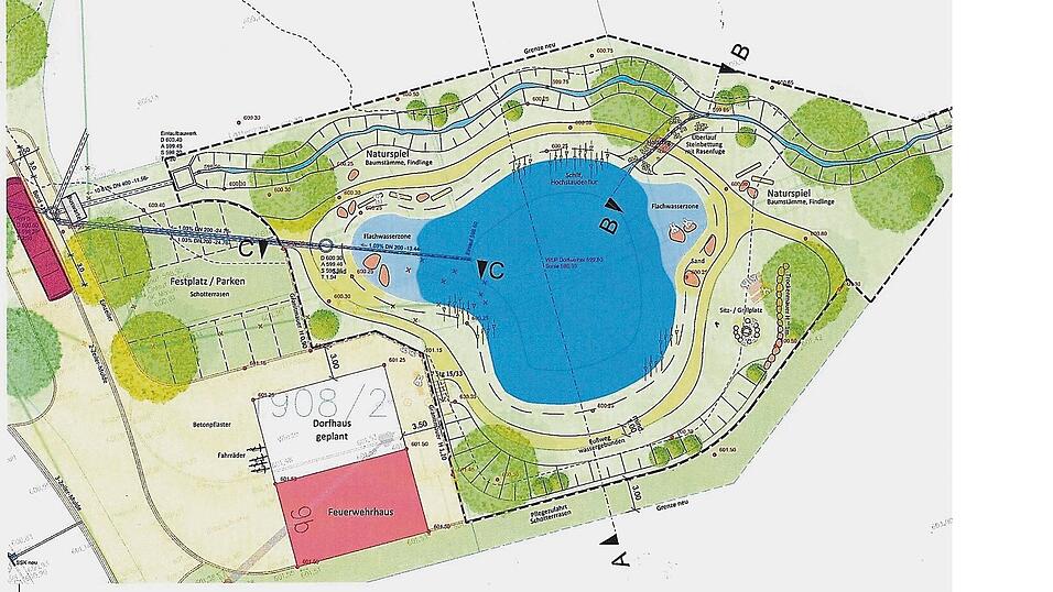 Die Finanzierung steht: der Plan für den Erpfenzeller Dorfweiher. Die Finanzierung steht: der Plan für den Erpfenzeller Dorfweiher.