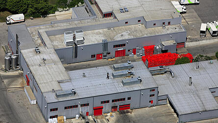 Luftbild vom Landshuter Schlachthof. Als die Aufnahme entstand, war Vion noch an Bord. Jetzt sieht es so aus, als h&auml;tte die Eg S&uuml;dbayern einen neuen Partner gefunden.