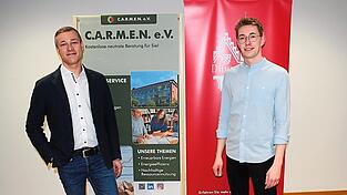 Referent Matthias Wanderwitz (links) und Dingolfings Klimaschutzmanager Stefan Salzinger.