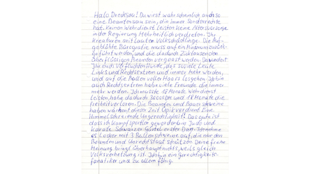Ein Ausschnitt aus einem Hassbrief des Angeklagten.