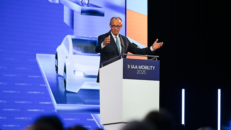 Kanzler Merz spricht bei der IAA-Eröffnung. Kanzler Merz spricht bei der IAA-Eröffnung.