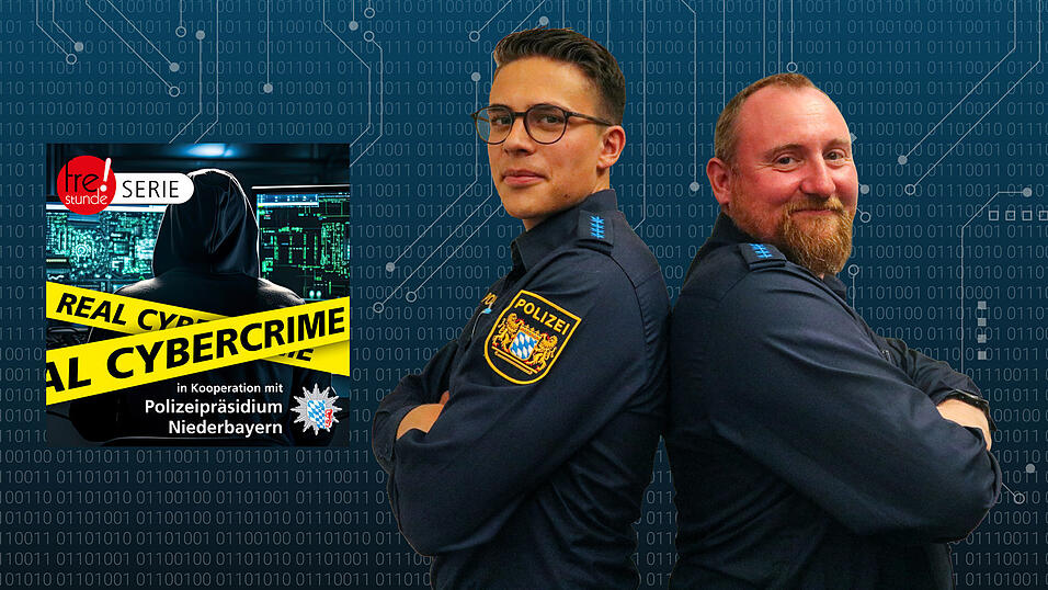 Die Polizeihauptmeister Sebastian Grimps (Polizeiinspektion Deggendorf) und Robert Zwickenpflug (Polizeiinspektion Straubing, rechts).