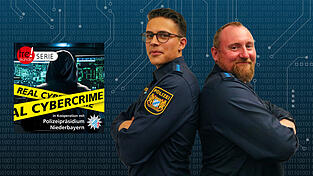 Die Polizeihauptmeister Sebastian Grimps (Polizeiinspektion Deggendorf) und Robert Zwickenpflug (Polizeiinspektion Straubing, rechts).