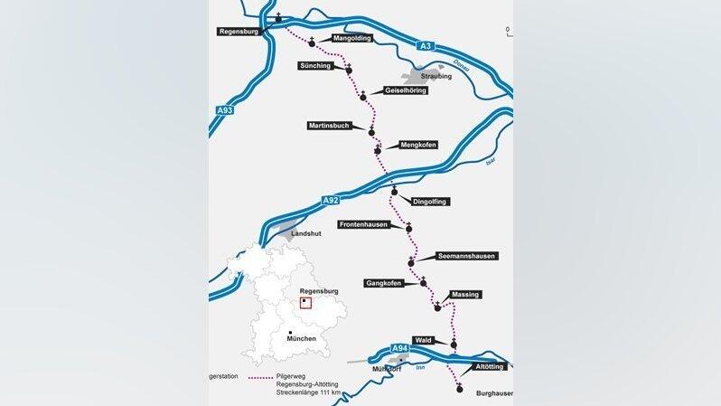 Das ist der geplante Pilgerweg. Das ist der geplante Pilgerweg.
