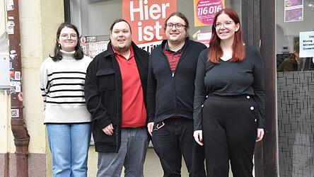 Sie führen die Liste der Linken in Straubing an (v.l.): Sara Zwack, Maximilian Spielbauer, Johannes Spielbauer und Rebecca Pummer.