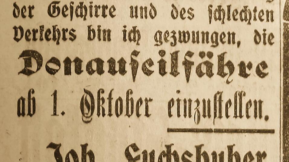 1922 kündigte der Fährmann Johann Fuchshuber an, die Donaufähre zwischen Niedermotzing und Pittrich einzustellen. Das endgültige Aus erfolgte laut Ortschronik aber erst 1924. 1922 kündigte der Fährmann Johann Fuchshuber an, die Donaufähre zwischen Niedermotzing und Pittrich einzustellen. Das endgültige Aus erfolgte laut Ortschronik aber erst 1924.