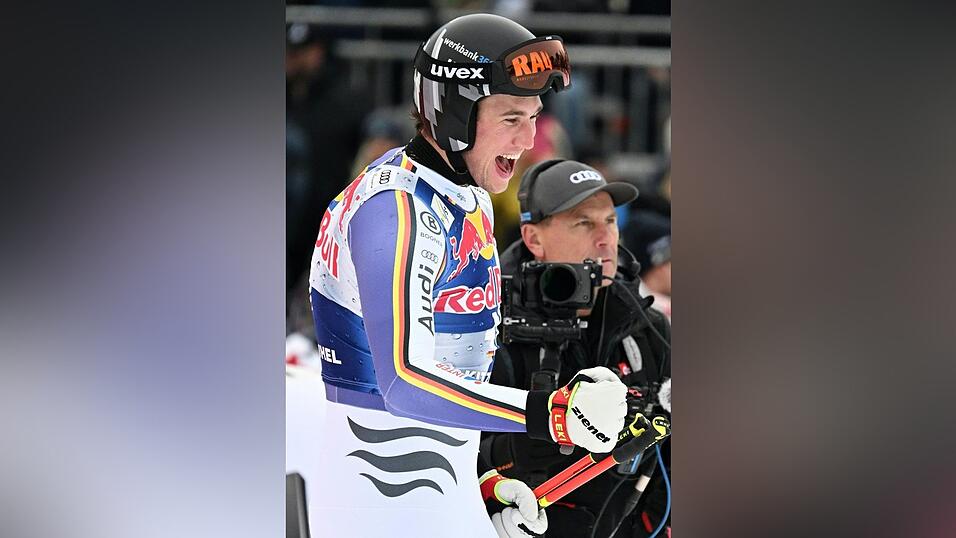 Jubel der Freude und Erleichterung: Luis Vogt nach Platz acht in Kitzb&uuml;hel.
