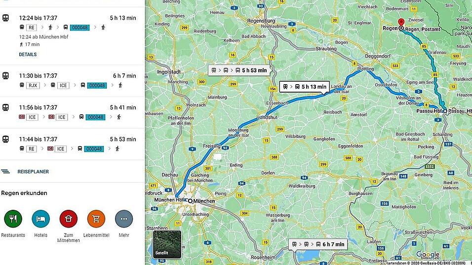 Die Waldbahn wird im Routenplaner gar nicht erst angezeigt. Landkreis und Länderbahn wollen bis Ende des Jahres Abhilfe schaffen. Die Waldbahn wird im Routenplaner gar nicht erst angezeigt. Landkreis und Länderbahn wollen bis Ende des Jahres Abhilfe schaffen.