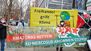 Kritiker des Freihandelsabkommens beanstanden unter anderem die Umweltpolitik von Bolsonaro. Kritiker des Freihandelsabkommens beanstanden unter anderem die Umweltpolitik von Bolsonaro.