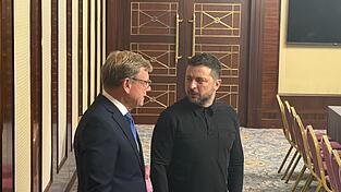 Präsident Selenskyj dankte Wadephul für die deutsche Hilfe. Präsident Selenskyj dankte Wadephul für die deutsche Hilfe.