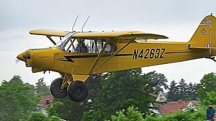 Neu beim Fliegerclub: eine Piper PA-18 Super Cub in der Luft.