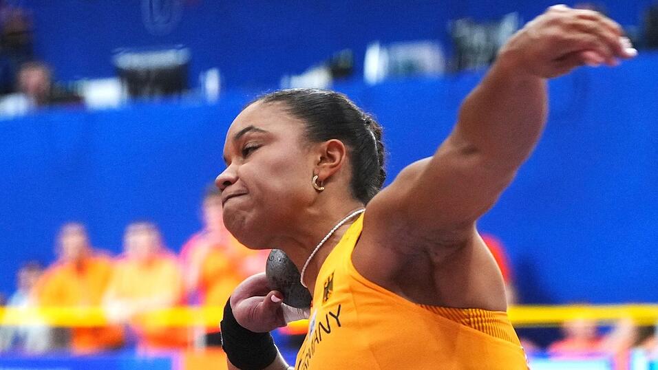 Yemisi Ogunleye gewann Silber bei der Hallen-EM. Yemisi Ogunleye gewann Silber bei der Hallen-EM.