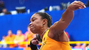 Yemisi Ogunleye gewann Silber bei der Hallen-EM. Yemisi Ogunleye gewann Silber bei der Hallen-EM.