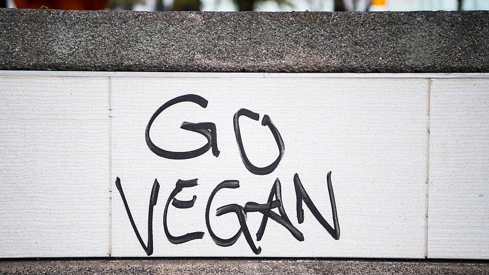 Der Spruch 'Go Vegan' wurde auf eine Mauer gesprüht. Zum Jahresbeginn beteiligen sich Menschen weltweit an der Initiative 'Veganuary' und verzichten einen Monat auf tierische Produkte.