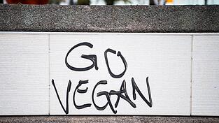 Der Spruch 'Go Vegan' wurde auf eine Mauer gesprüht. Zum Jahresbeginn beteiligen sich Menschen weltweit an der Initiative 'Veganuary' und verzichten einen Monat auf tierische Produkte.