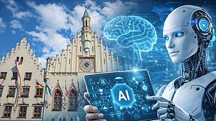 So stellt sich ChatGPT KI-lian, die k&uuml;nstliche Intelligenz der Landshuter Verwaltung, vor. Die KI hat f&uuml;r unsere Bildmontage ein Foto aus dem LZ-Archiv unserer Fotografin Christine Vin&ccedil;on als Vorlage bekommen. KI-lian ist mit so einer Aufgabe als Chatbot nat&uuml;rlich v&ouml;llig &uuml;berfordert.