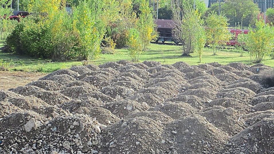 Auf 1 400 Quadratmetern wurde auf einer Ausgleichsfl&auml;che im Gleisdreieck k&uuml;rzlich Bauschutt deponiert.