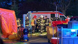 Einsatztkr&auml;fte sind im hessichen Runkel im Einsatz.