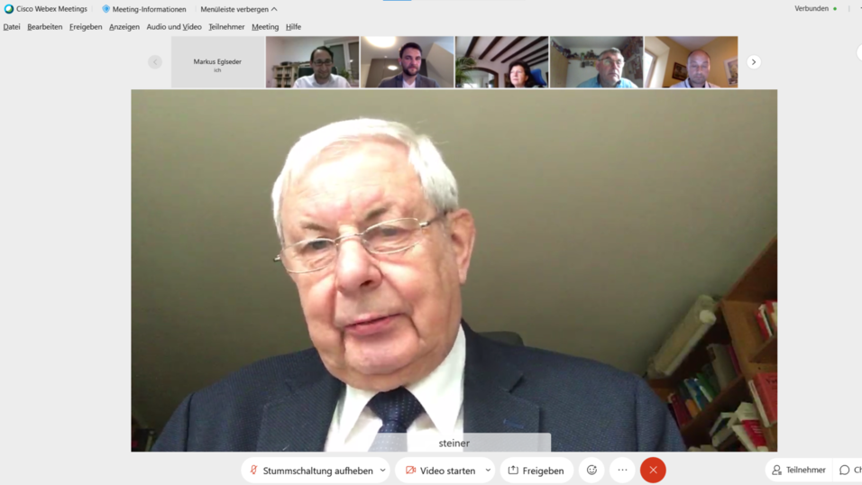 Prof. Dr. Udo Steiner beim Online-Referat der Mittelstandsunion.