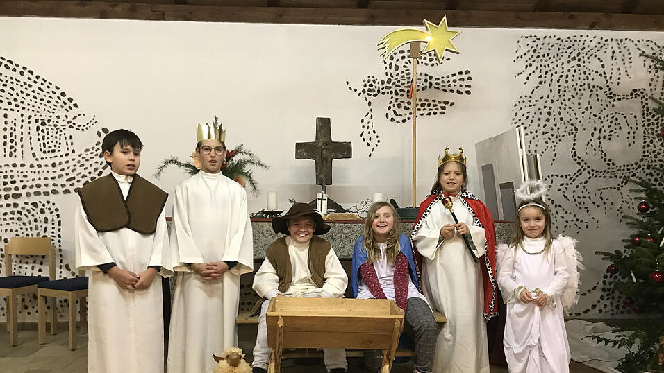 Ein Krippenspiel wurde beim Familiengottesdienst aufgef&uuml;hrt