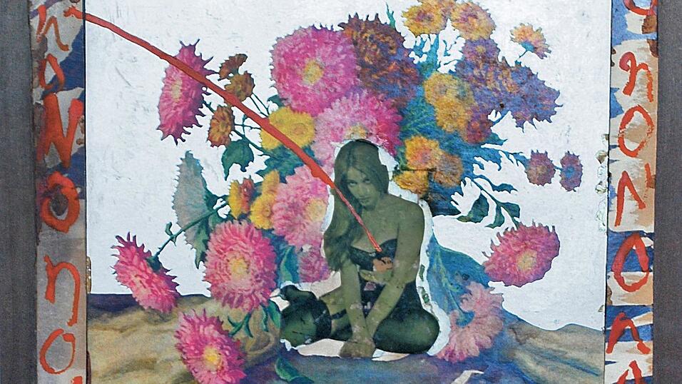 Boris Lurie: &bdquo;NO with pinup and flowers&ldquo; (Ausschnitt) 1963