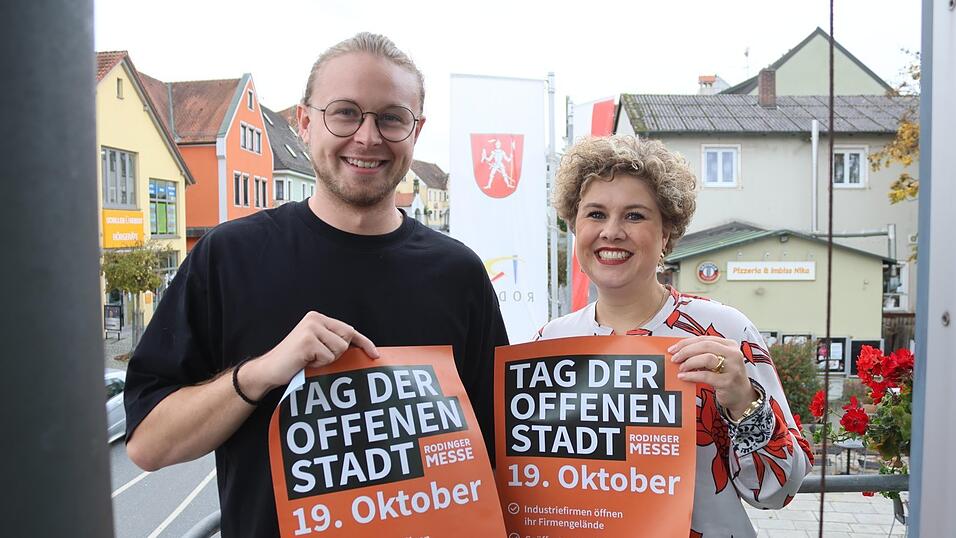 Ganz Rodinger wird am Tag der offenen Stadt auf den Beinen sein, hoffen Bürgermeisterin Alexandra Riedl und Eventmanager Sebastian Gabler. Zahlreiche Firmen gewähren am 19. Oktober exklusive Einblicke.