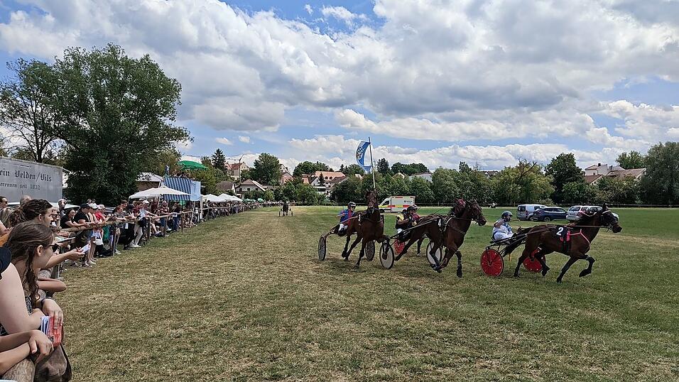 Tempo auch hinter dem Zelt: Pferde und Reiter treten bei Pferderennen auf der Rennwiese an. Tempo auch hinter dem Zelt: Pferde und Reiter treten bei Pferderennen auf der Rennwiese an.
