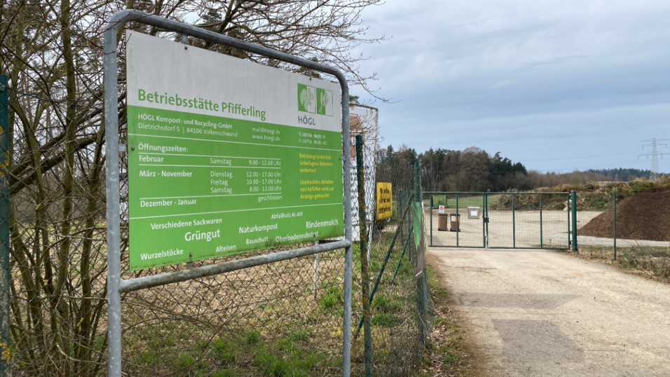 Die Gr&uuml;ngutannahmestelle in Pfifferling wird verlegt.