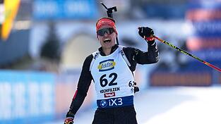 Philipp Horn jubelt über den ersten Podestplatz seiner Karriere. Philipp Horn jubelt über den ersten Podestplatz seiner Karriere.