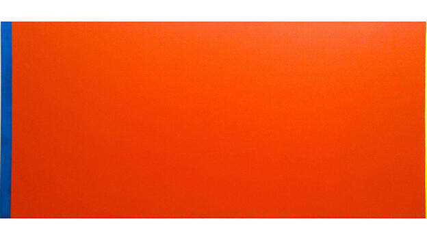 Ein blauer und gelber Strich und eine große, rote Fläche in der Mitte: Auf den ersten Blick besteht das Werk „Who’s Afraid of Red, Yellow and Blue III“ von Barnett Newman nicht aus mehr Elementen. Ein blauer und gelber Strich und eine große, rote Fläche in der Mitte: Auf den ersten Blick besteht das Werk „Who’s Afraid of Red, Yellow and Blue III“ von Barnett Newman nicht aus mehr Elementen.