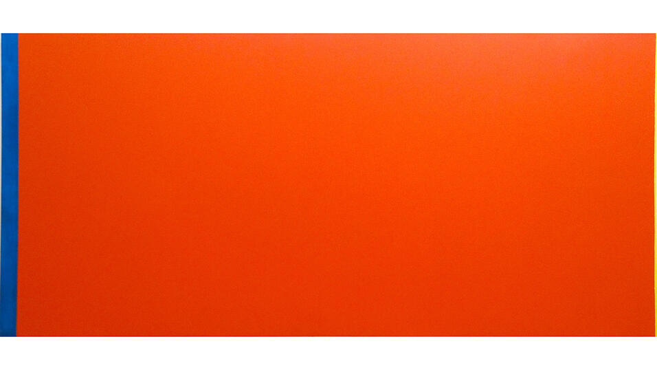 Ein blauer und gelber Strich und eine große, rote Fläche in der Mitte: Auf den ersten Blick besteht das Werk „Who’s Afraid of Red, Yellow and Blue III“ von Barnett Newman nicht aus mehr Elementen. Ein blauer und gelber Strich und eine große, rote Fläche in der Mitte: Auf den ersten Blick besteht das Werk „Who’s Afraid of Red, Yellow and Blue III“ von Barnett Newman nicht aus mehr Elementen.