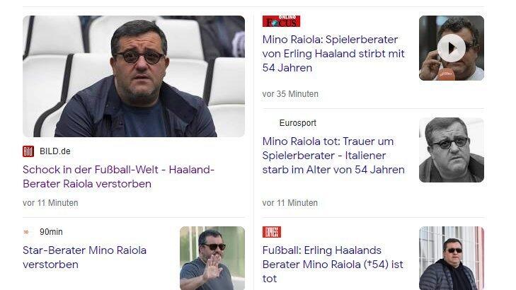 Wie ein Lauffeuer verbreitete sich die Falschnachricht zum vermeintlichen Tod Raiolas.