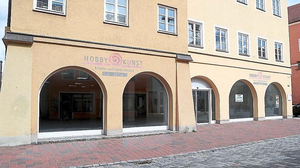 Der Hobbykunst-Laden am Bischof-Sailer-Platz ist einer der j&uuml;ngsten Leerst&auml;nde in der Stadt.