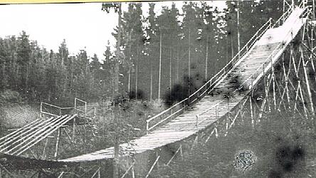 Die K30-Schanze des SC Auerbach erbaut im Jahr 1953.