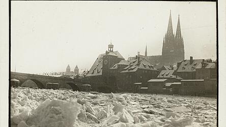 Eisstoß vor Regensburg im Jahr 1929