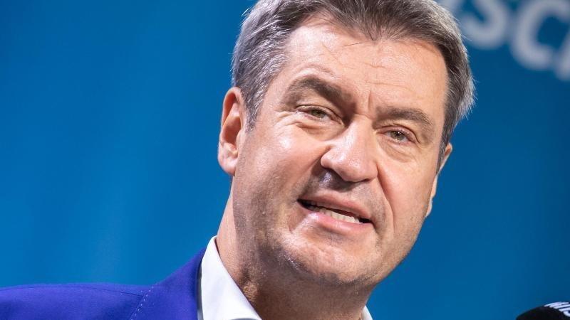 CSU-Parteivorsitzender und Ministerpräsident von Bayern Markus Söder spricht in Nürnberg. CSU-Parteivorsitzender und Ministerpräsident von Bayern Markus Söder spricht in Nürnberg.