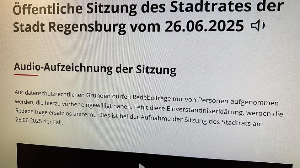 Die Stadt stellt Audioaufnahmen von öffentlichen Sitzungen online zur Verfügung. In einem Fall wurde nun etwas entfernt.