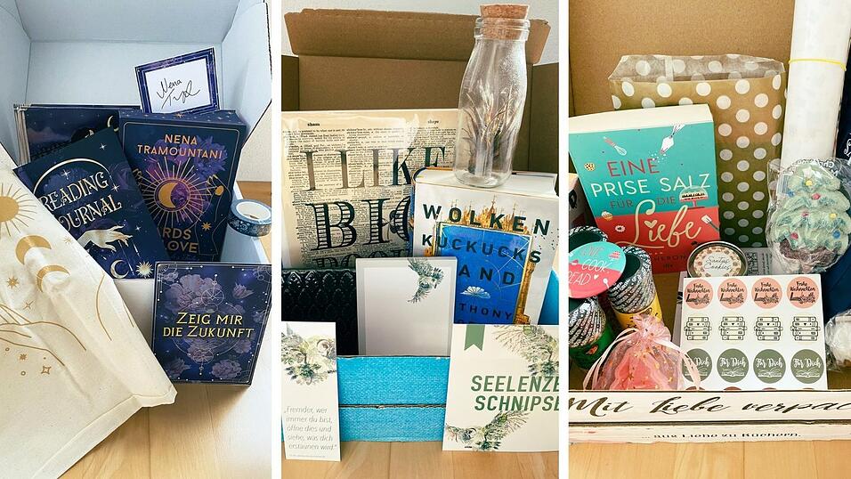 Die drei getesteten November-2021-Boxen (von links): Bücherbüchse, Schmökerbox und Buchmädchen. Die drei getesteten November-2021-Boxen (von links): Bücherbüchse, Schmökerbox und Buchmädchen.