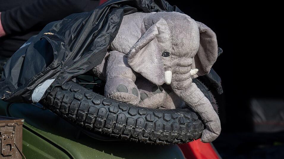 Das Maskottchen bei dem Biker-Treffen: ein Elefant.